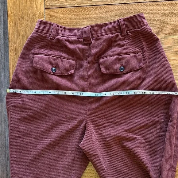 Madewell Corduroy High-Rise Tapered Pants, Size 8, Dusty Redwood - Picture 13 of 13